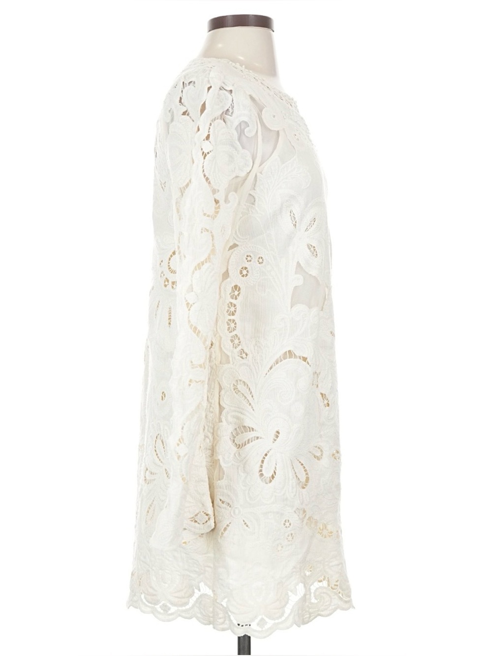 Sea New York White Cream Lace Long-Sleeve Lysa Embroidered Mini Dress - Picture 10 of 16